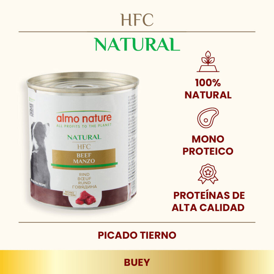 280 g Almo Nature HFC buey lata para perros, , large Imagen numero 2