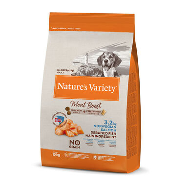 Nature's Variety Adult Meat Boost Salmón pienso para perros 