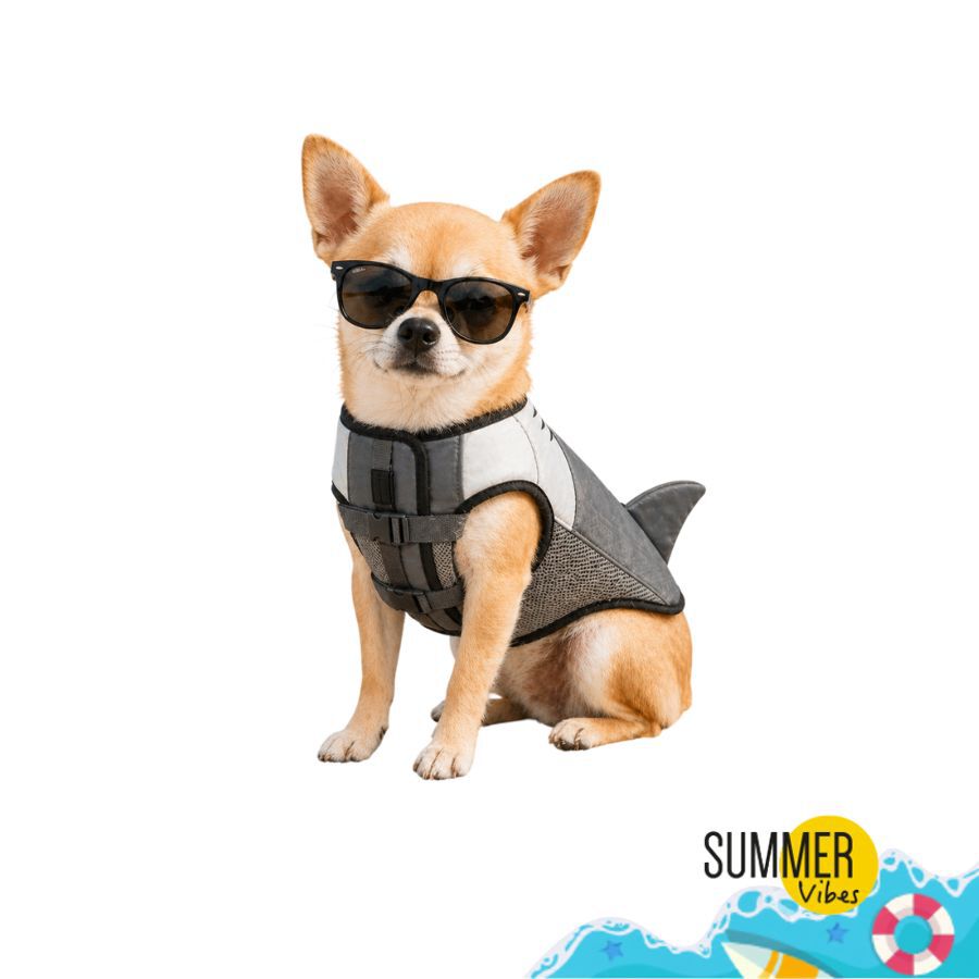 Summer Vibes Tibur&oacute;n Chaleco Salvavidas para perros, , large Imagen numero 8