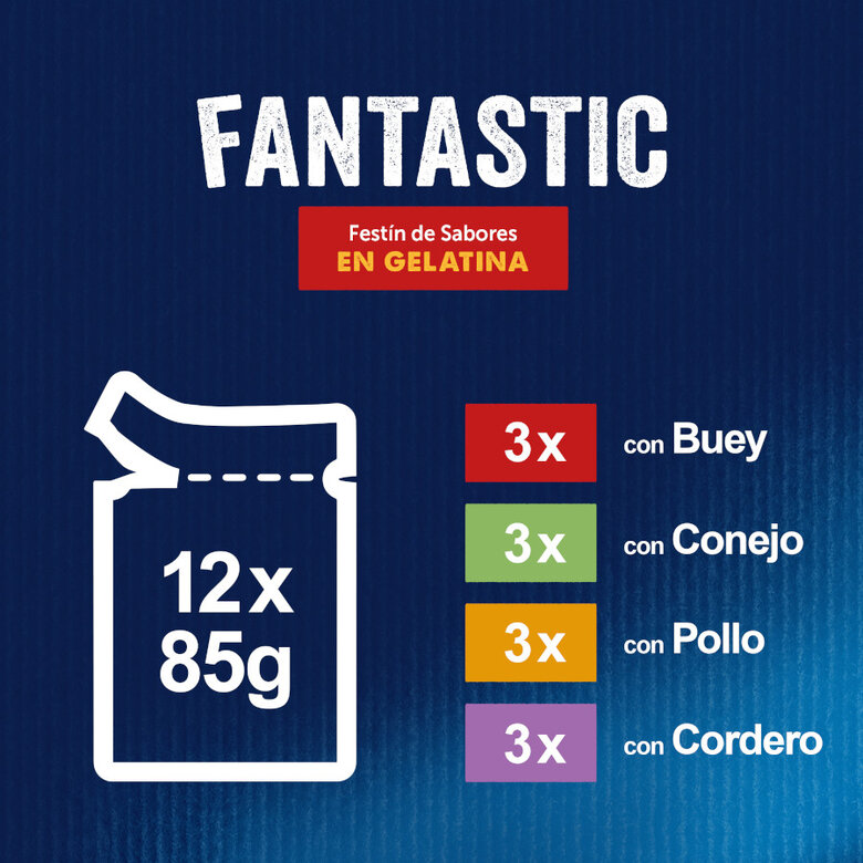 12 sobres x 85 g Felix Fantastic Carne en Gelatina sobre para gatos,  Imagen numero 4 12 sobres x 85 g Felix Fantastic Carne en Gelatina sobre para gatos, , large Imagen numero 4