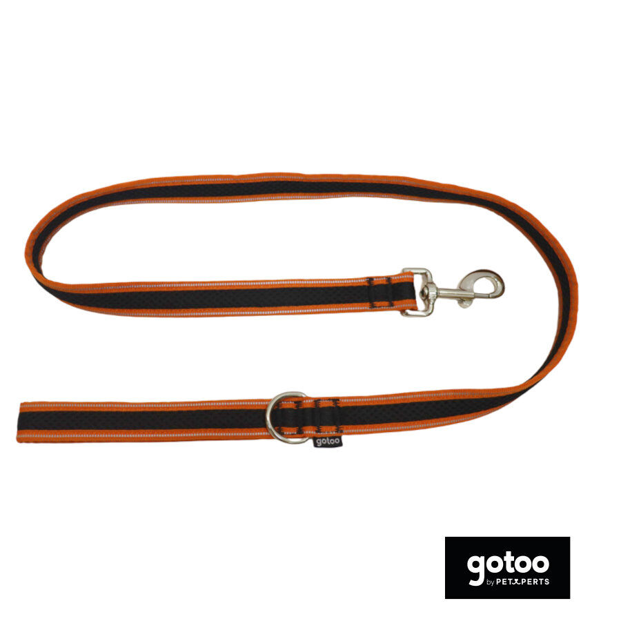 Gotoo Correa reflectante de malla naranja/negro para perro, , large Imagen numero 2