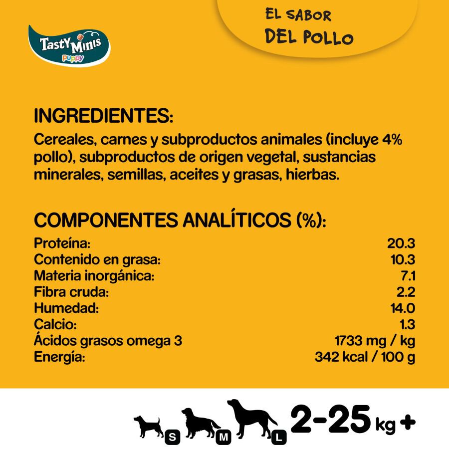 125 g Pedigree Tasty Minis Premios Sabor Pollo para Perros Cachorros, , large Imagen numero 4