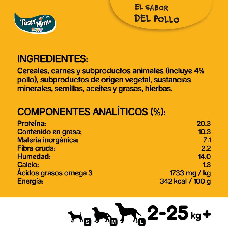 Pedigree Tasty Minis Premios Sabor Pollo para Perros Cachorros, , large image number null