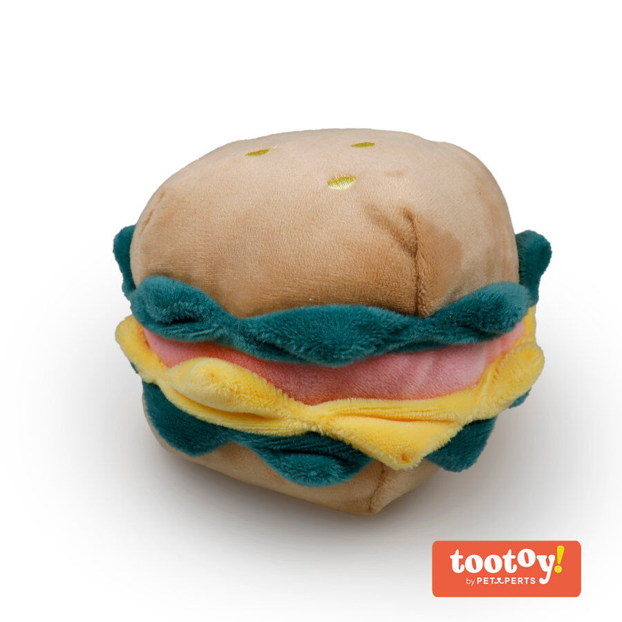 Tootoy! Comfort Cheese Burguer Cuddler peluche con sonido para perros, , large Imagen numero 1