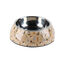 Leeby comedero acero inoxidable estampado marrón para perros, , large indicador imagen numero 1