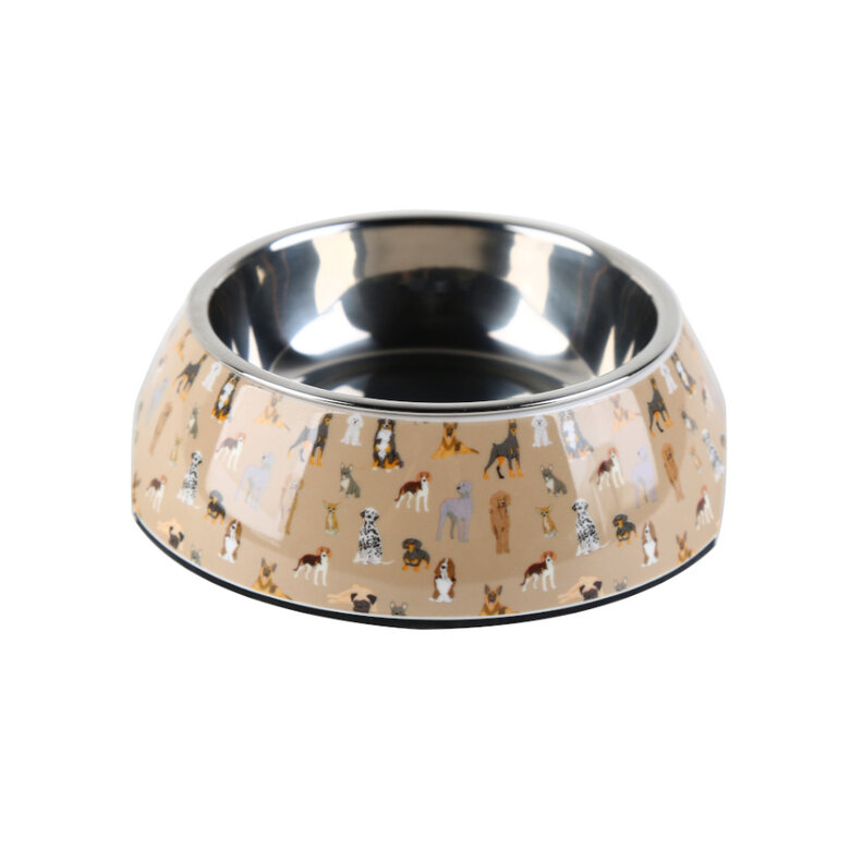 Leeby comedero acero inoxidable estampado marrón para perros,  Imagen numero 1 Leeby comedero acero inoxidable estampado marrón para perros, , large Imagen numero 1