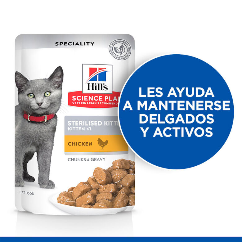 Hill&#039;s Science Plan Feline Sterilised Kitten Pollo en Salsa sobre para gatos thumbnail