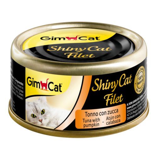 70 g GimCat Shiny Filet at&uacute;n con calabaza lata para gatos, , large Imagen numero 1