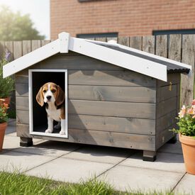 TK-Pet Mountain Caseta de Madera Gris para perros