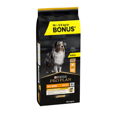 16.5 kg (14 + 2.5 kg ¡gratis!) Pro Plan Adult Light/Sterilised Pollo pienso para perros