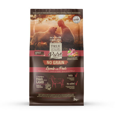 True Origins Pure Grain Free Adult Cordero pienso para perros