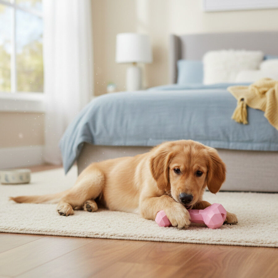 Tootoy! Hueso Mordedor de Goma Rosa para cachorros, , large Imagen numero 1