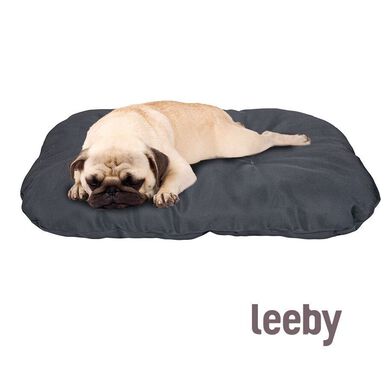 Leeby Cojín Ovalado negro para perros