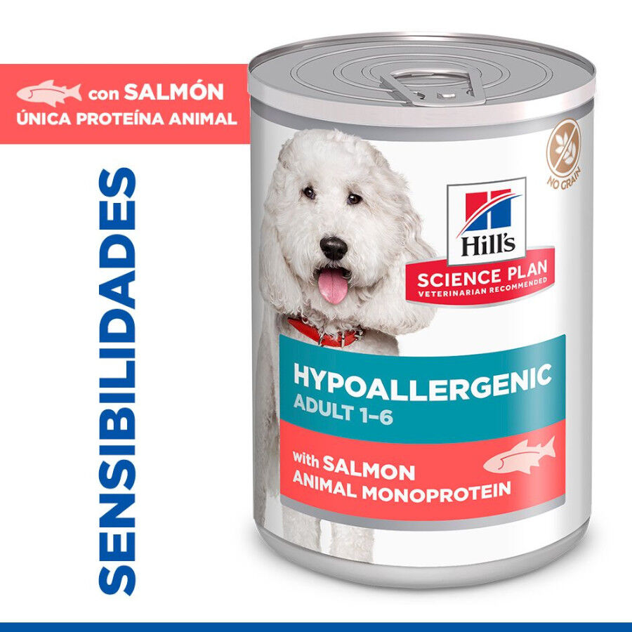 363 g Hill's Science Plan Hypoallergenic Alimento H&uacute;medo con Salm&oacute;n para Perros Adultos, , large Imagen numero 2