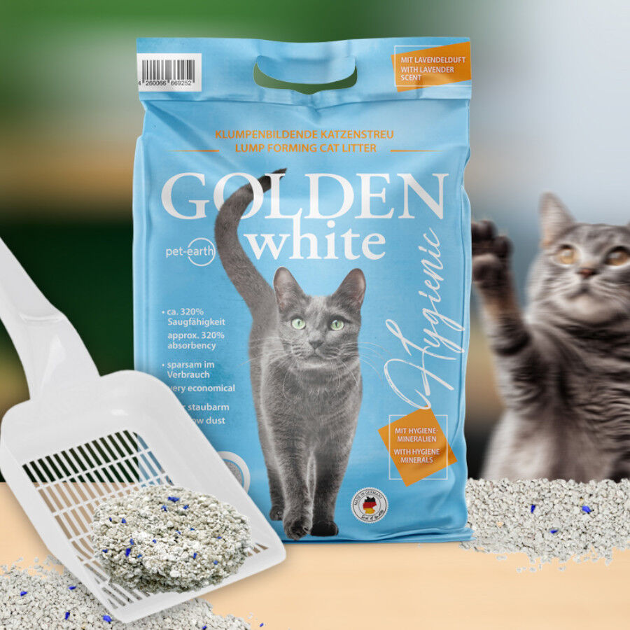 14 kg Golden White Arena Aglomerante Lavanda para gatos, , large Imagen numero 5