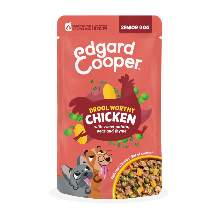 150 g Edgard & Cooper Senior Grain Free Pollo sobre para perros, , large Imagen numero 1