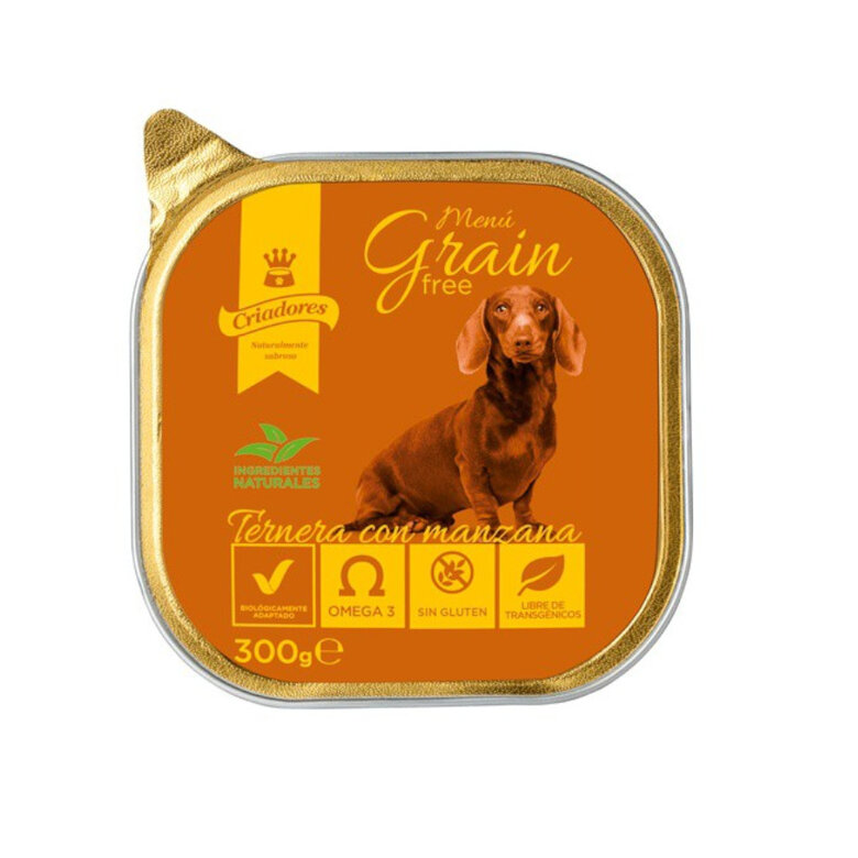 Criadores Menú Grain Free Ternera y Manzana tarrina para perros, , large image number null