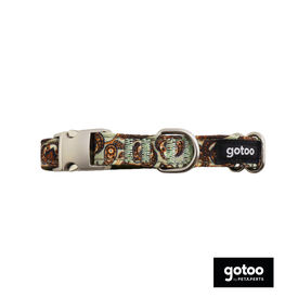 Gotoo Collar estampado cachemira caqui para perros