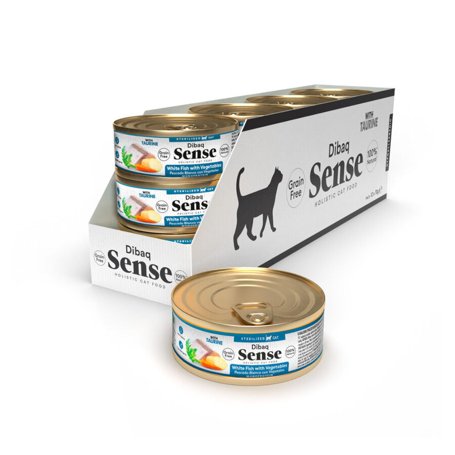 Dibaq Sense Sterilized Grain Free Pescado Blanco con Vegetales latapara gatos thumbnail