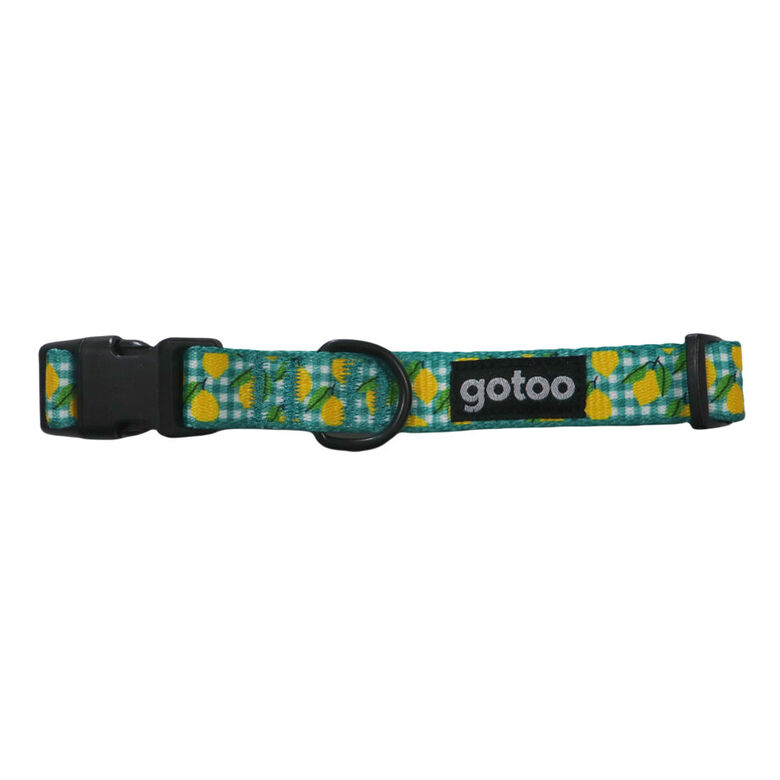 Gotoo Collar cuadro vichy amarillo para perro thumbnail
