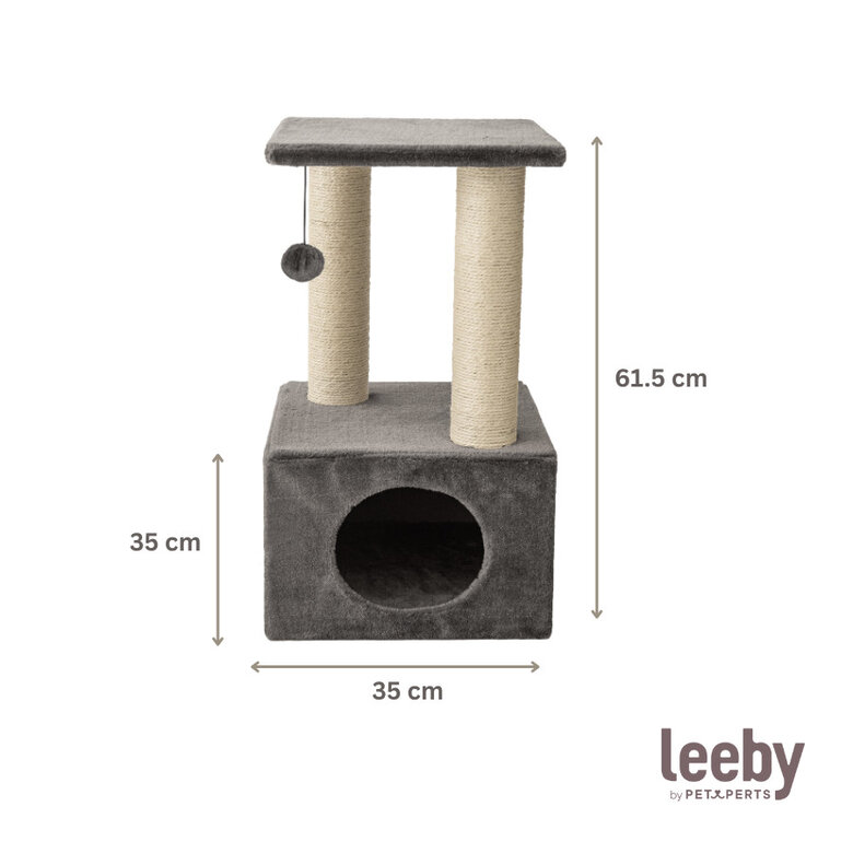 Leeby Colette Scratch rascador con cama nido y juguete gris para gatos,  Imagen numero 4 Leeby Colette Scratch rascador con cama nido y juguete gris para gatos, , large Imagen numero 4