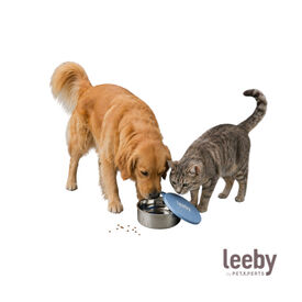 Leeby Tapa Comedero Azul para perros y gatos