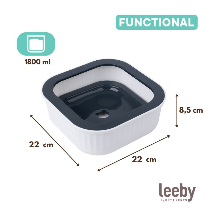 Leeby Dispensador Agua Anti Salpicaduras Blanco para perros, , large Imagen numero 4