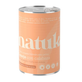 Natuka Comida Húmeda Lata Conejo y Calabaza para perros