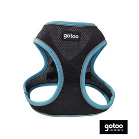 Gotoo Arnés ajustable de malla turquesa/negro para perros