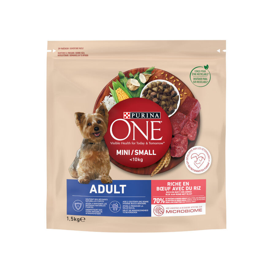 Purina One Mini Adult Bifensis Buey pienso para perros thumbnail