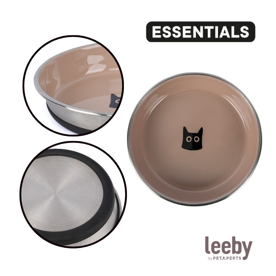 Leeby Comedero Taupe Antideslizante para gatos, , large Imagen numero 3