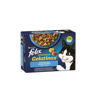 Felix Sensations Festín del Mar sobres en gelatina para gatos