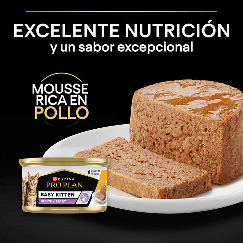 Pro Plan Mousse Baby Kitten Pollo Lata para gatitos thumbnail
