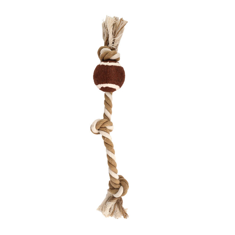 Tootoy! Pull RopeTennisball Natural pelota de tennis con cuerda para perros thumbnail