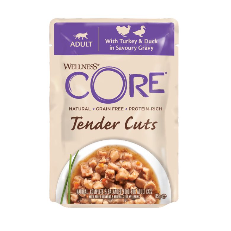 Wellness Core Tender Cuts Pollo y Pato sobre en salsa para gatos thumbnail