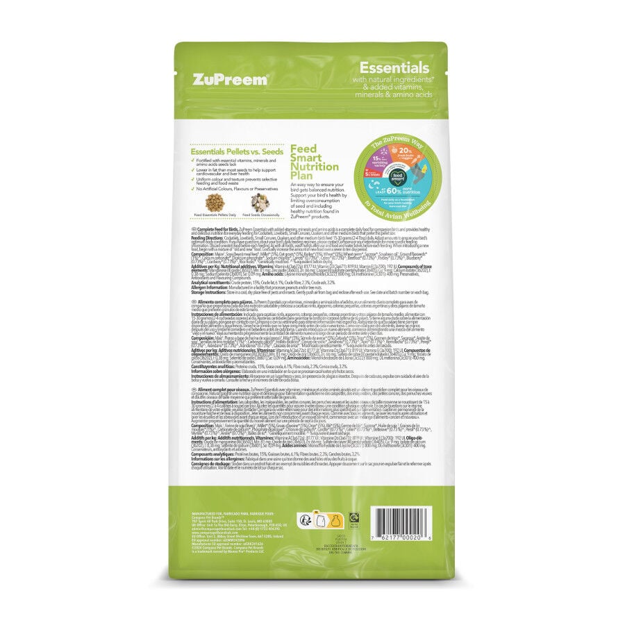 ZuPreem Essentials Medium pienso para pájaros thumbnail
