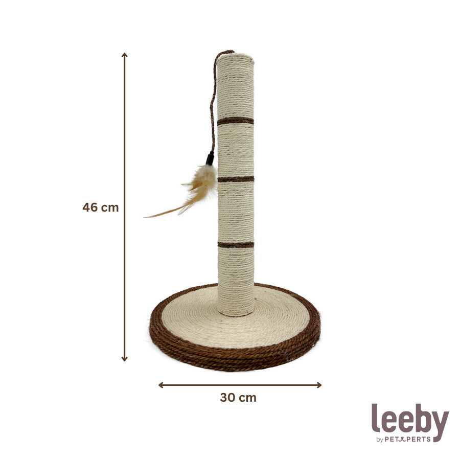 Leeby Isidoro rascador de sisal con juguete marron para gatos thumbnail