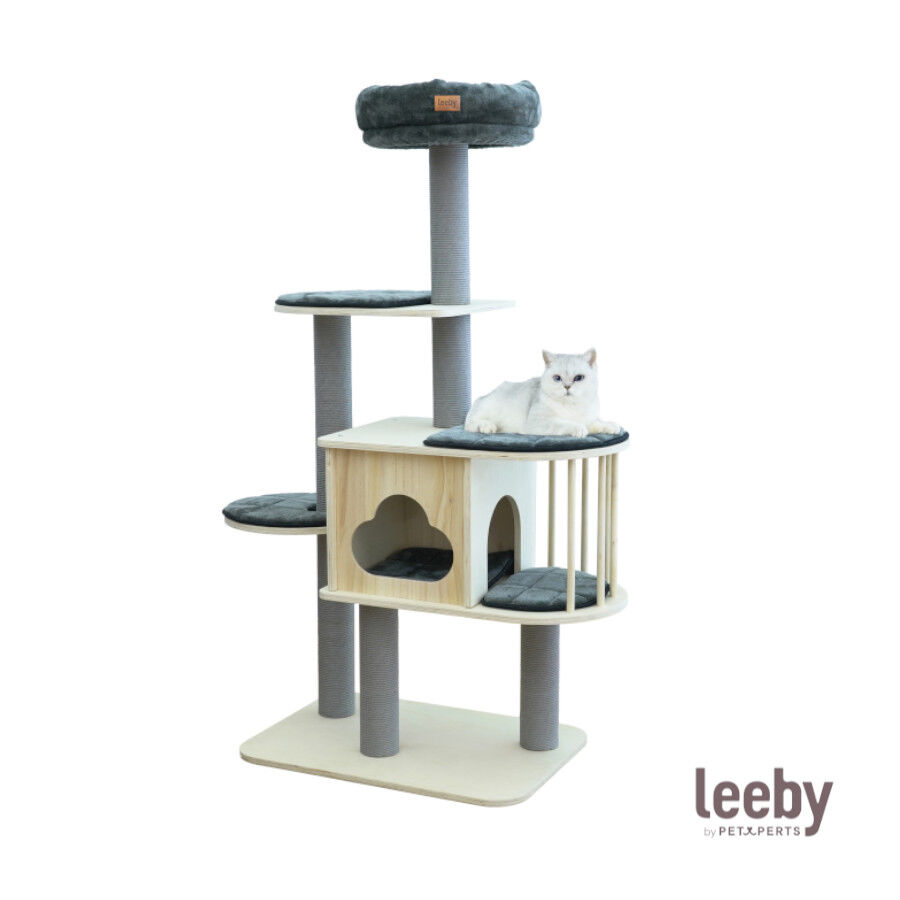 Leeby Cloud Collection torre rascador multiplataforma con cama nido para gatos thumbnail