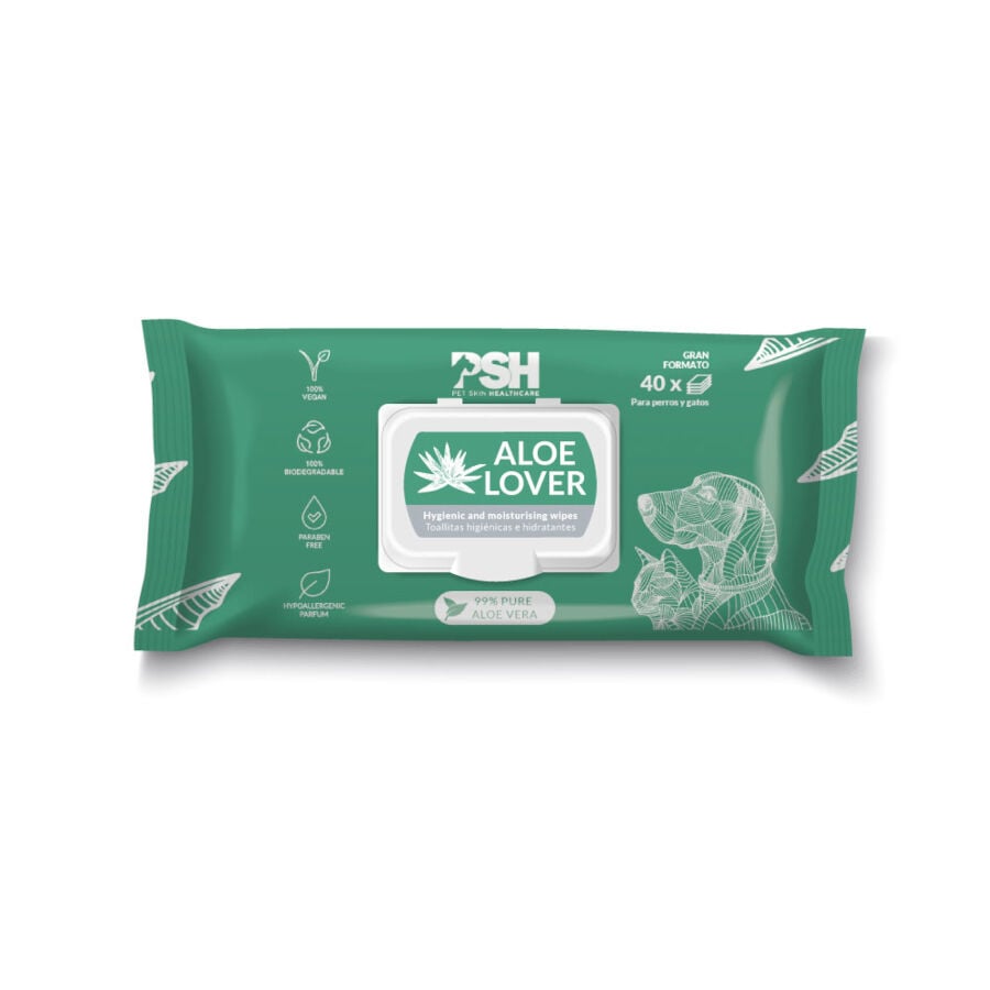 PSH Aloe Lover Toallitas Húmedas para perros y gatos
