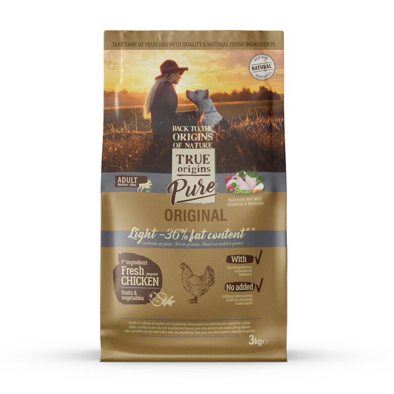 True Origins Pure Adult Medium Maxi Light pienso para perros thumbnail