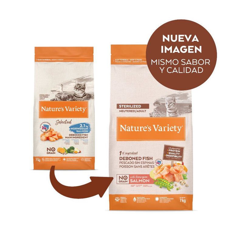 Nature&#039;s Variety No Grain Adult Sterilised Salmón Noruego pienso para gatos thumbnail