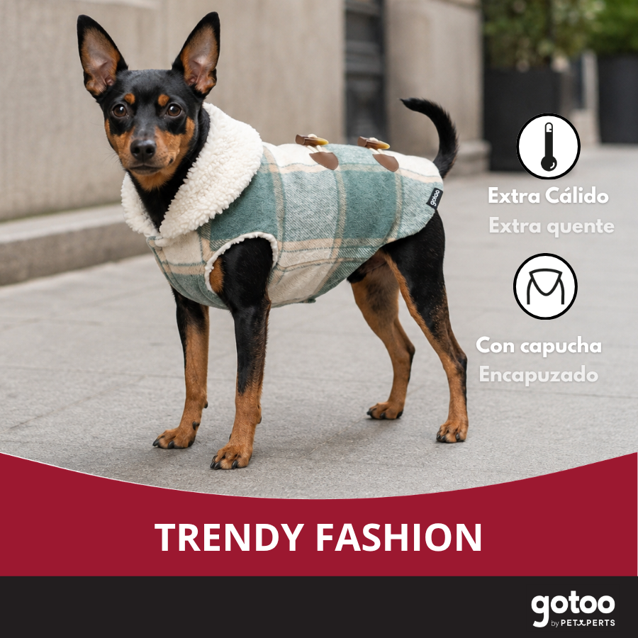 Gotoo Abrigo Tart&aacute;n con Capucha para perros, , large Imagen numero 6