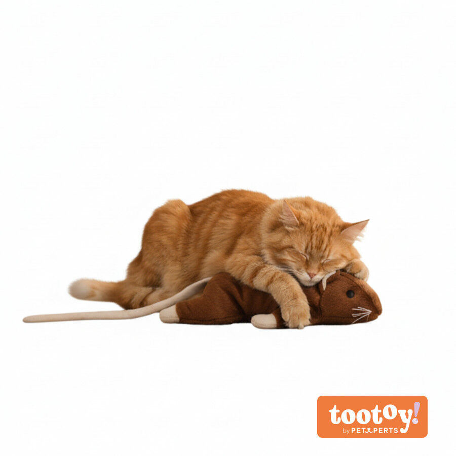 Tootoy! Ratón de Peluche Suave Gigante Marrón para gatos thumbnail