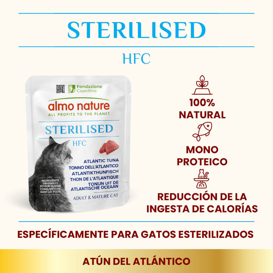 Almo Nature HFC Sterilised Atún del Atlantico en sobre para gatos thumbnail