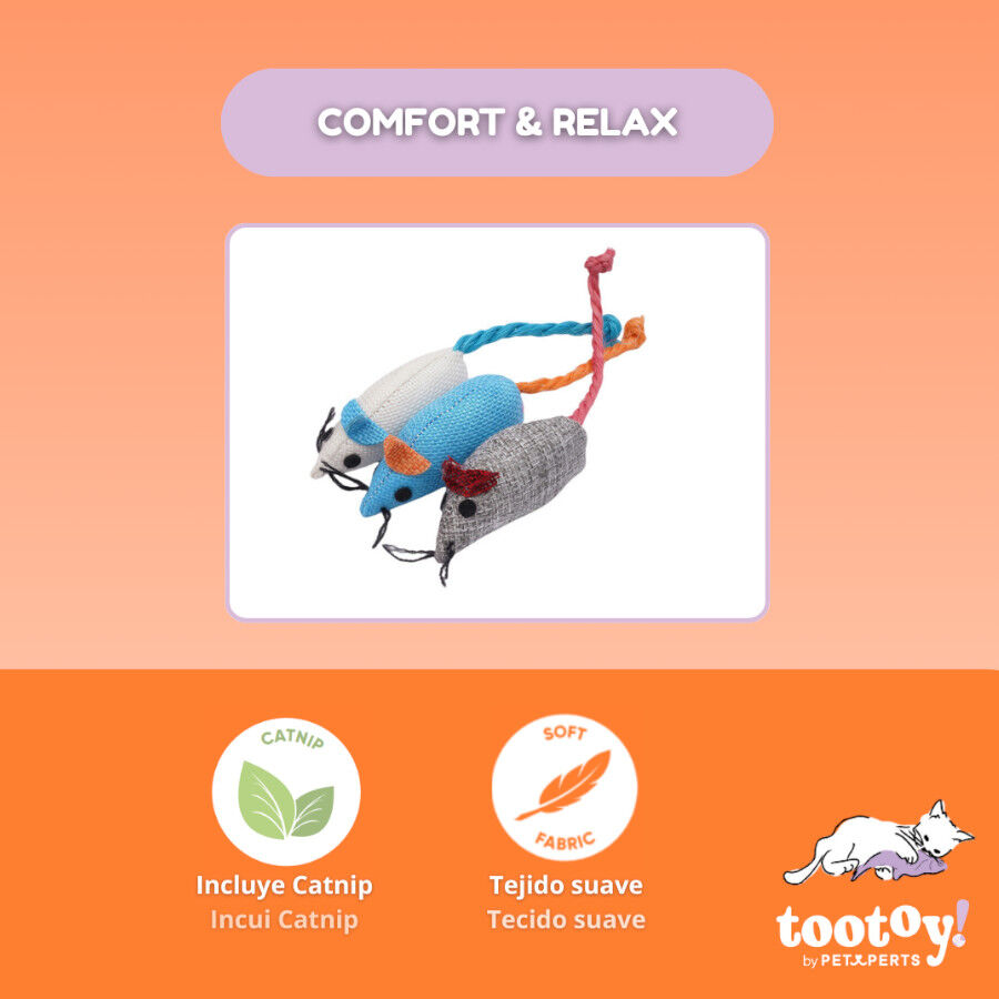 Tootoy! Ratón de Tela Colores Variados para gatos thumbnail