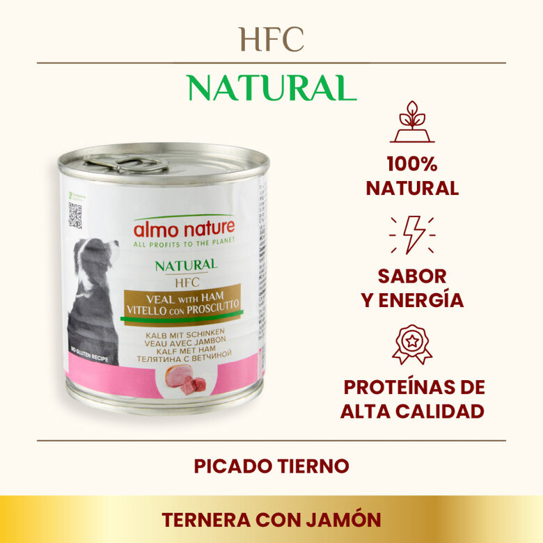 280 g Almo Nature HFC Ternera y Jamón lata para perros,  Imagen numero 2 280 g Almo Nature HFC Ternera y Jamón lata para perros, , large Imagen numero 2