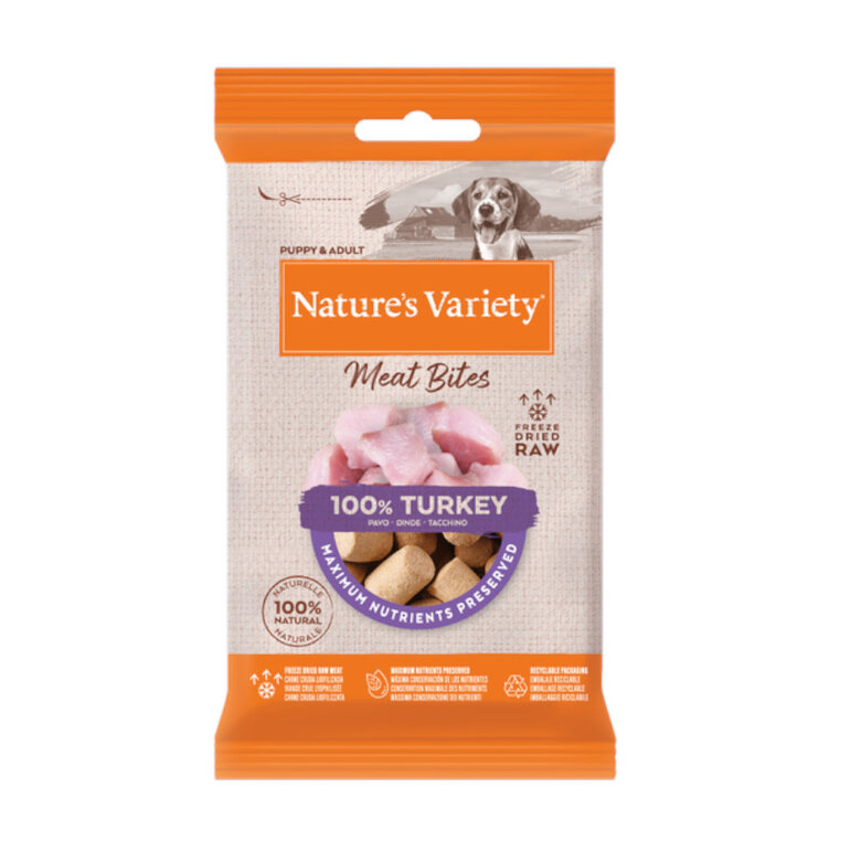 Nature's Variety Bocaditos Meat Bites Pavo liofilizado para perros, , large image number null