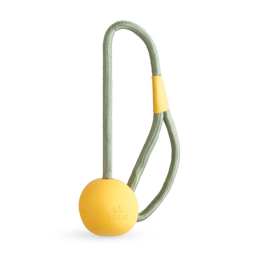 BECO Mordedor de goma con Cuerda Amarillo para perros thumbnail