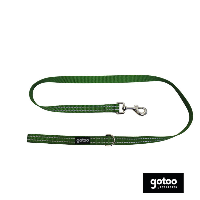 Gotoo Correa de nylon reflectante verde para perros thumbnail