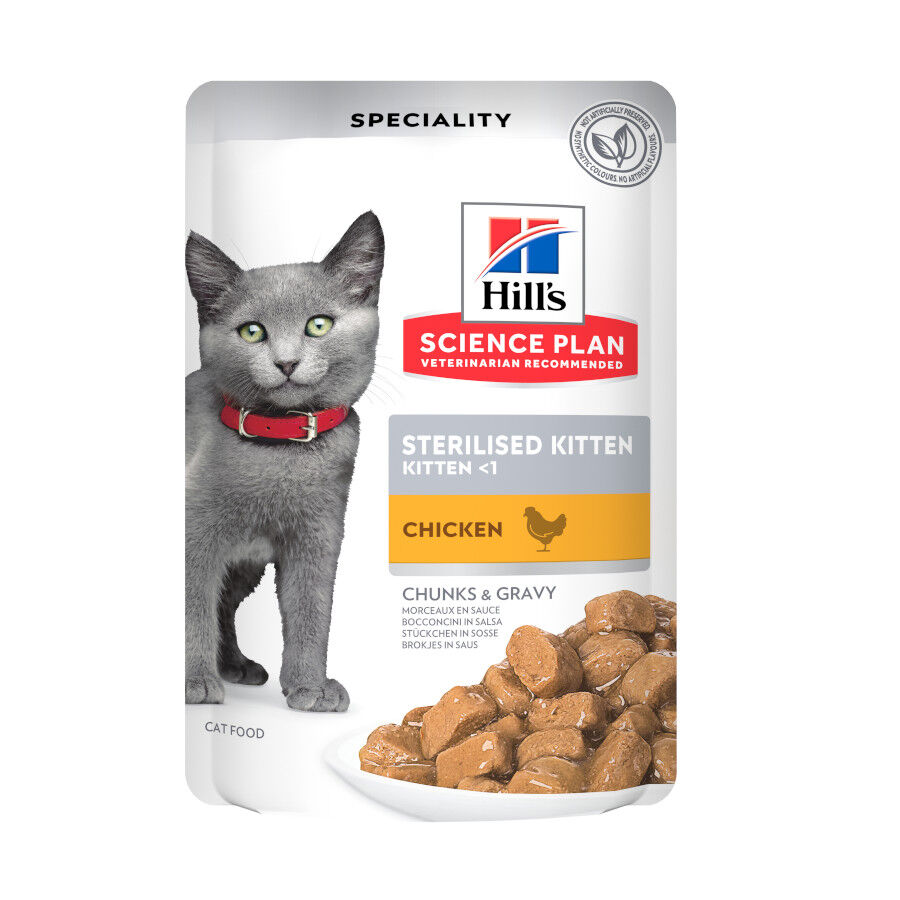 Hill&#039;s Science Plan Feline Sterilised Kitten Pollo en Salsa sobre para gatos thumbnail